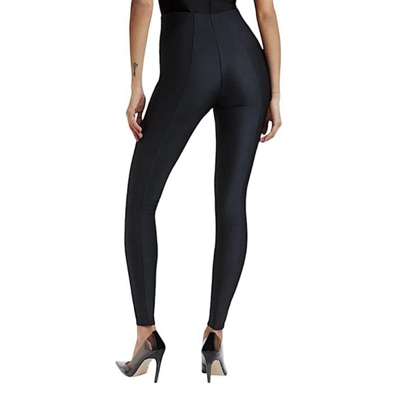 Good American The High Shine Black Leggings Skinny Cocktail Party - Picture 9 of 11